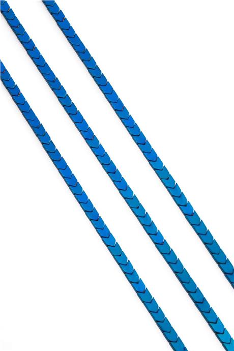 Hematit Taşı Çavuş Kesim Parlak Mavi 4x4mm Doğal Taş Dizi