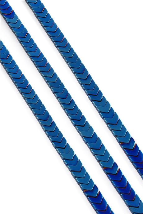 Hematit Taşı Çavuş Kesim Parlak Mavi 8x3mm Doğal Taş Dizi
