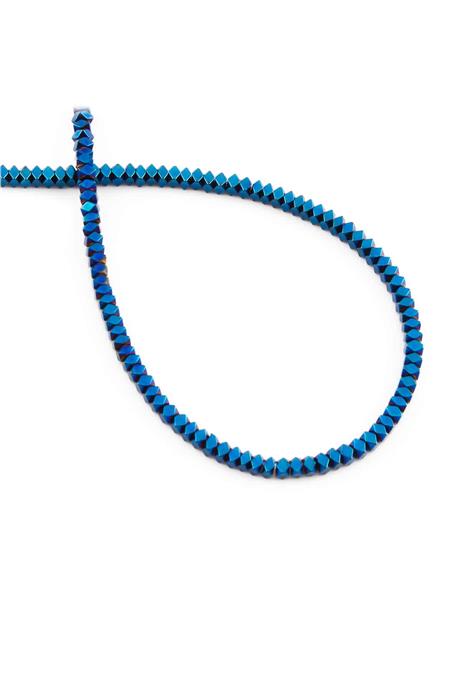 Hematite Natural Stone Shiny Blue Special Cut 3x2mm String Of Beads