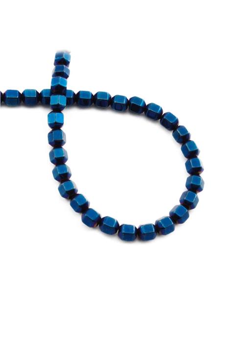 Hematit Taşı Özel Kesim Parlak Mavi 6x6mm Doğal Taş Dizi