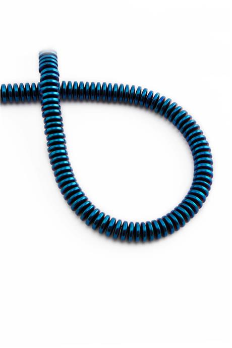 Hematite Natural Stone Shiny Blue Washer Cut 6x2mm String Of Beads