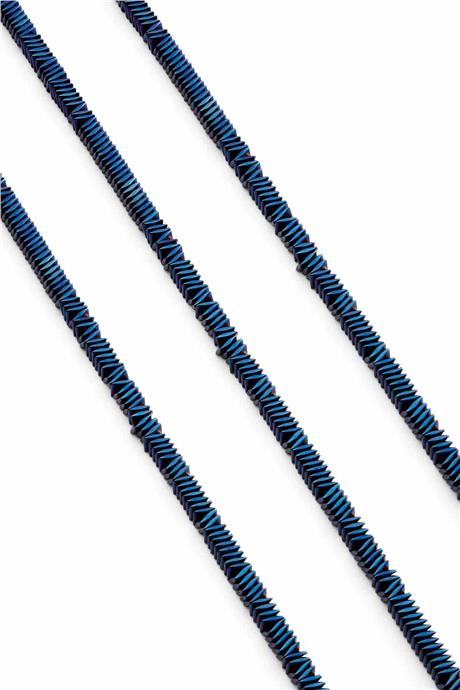 Hematite Natural Stone Shiny Blue Washer Cut 4x1mm String Of Beads