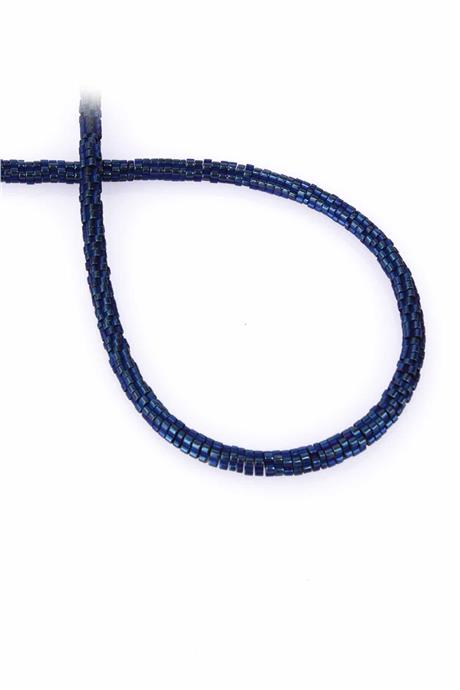 Hematite Natural Stone Shiny Blue Washer Cut 4x1mm String Of Beads