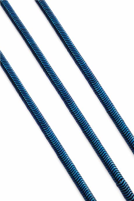 Hematite Natural Stone Shiny Blue Washer Cut 6x1mm String Of Beads