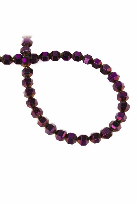 Hematit Taşı Özel Kesim Antik Bakır 8x8mm Doğal Taş Dizi