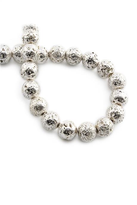 Hematite Natural Stone Shiny Rough Cylinder Globe Cut 10mm String Of Beads