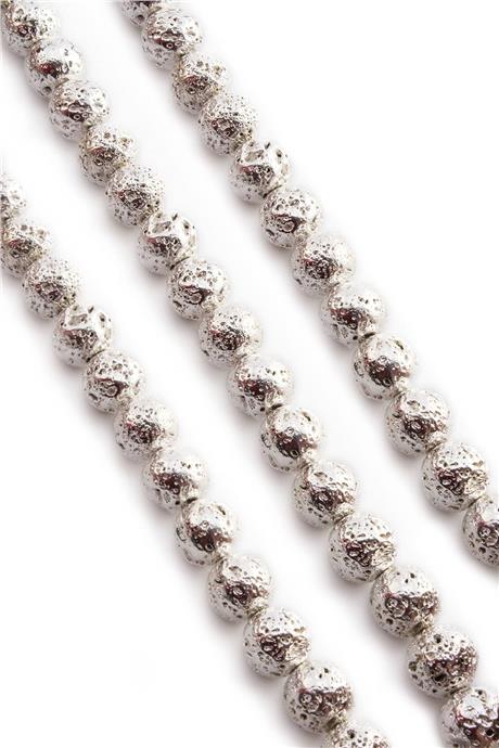 Hematite Natural Stone Shiny Rough Cylinder Globe Cut 10mm String Of Beads