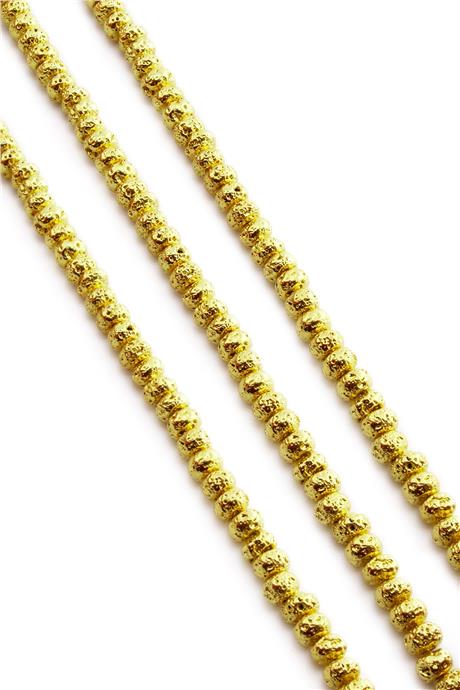 Hematite Natural Stone Shiny Rough Yellow 6x4mm String Of Beads