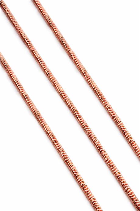 Hematit Taşı Dalgalı Kesim Parlak Roz 4x1mm Doğal Taş Dizi