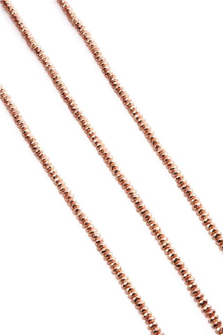 Hematit Doğal Taş Parlak Roz 4x2mm Dizi