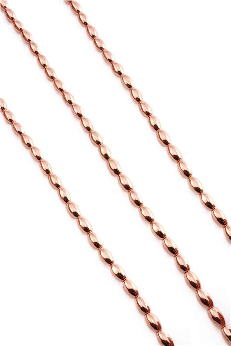 Hematite Natural Stone Shiny Rose 5x8mm String Of Beads