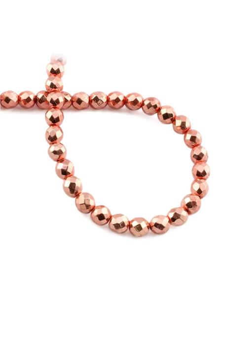 Hematite Natural Stone Shiny Rose 6mm String Of Beads