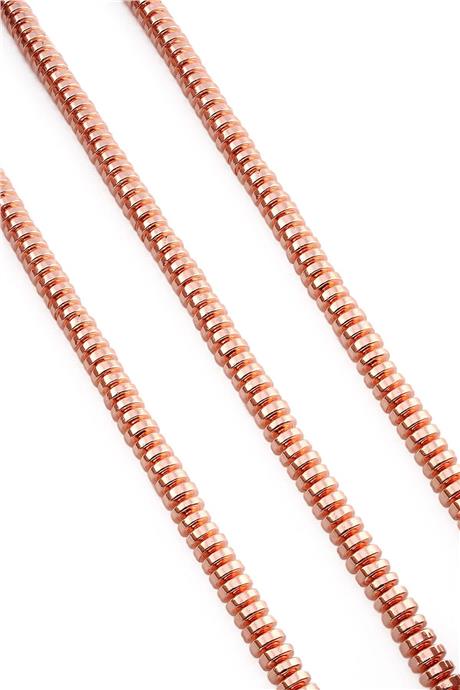 Hematit Taşı Rondela Kesim Parlak Roz 6x3mm Doğal Taş Dizi