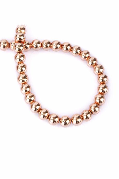 Hematite Natural Stone Shiny Rose 8mm String Of Beads