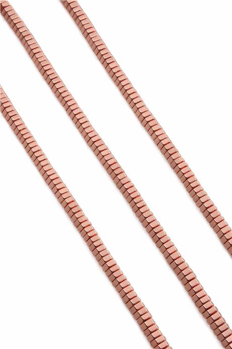 Hematite Natural Stone Shiny Rose Hexagon Cut 6x2mm String Of Beads