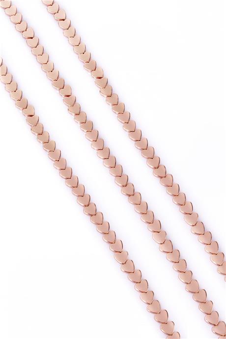 Hematite Natural Stone Shiny Rose Heart Cut 6mm String Of Beads