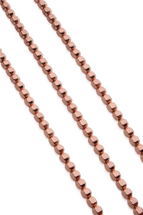 Hematit Taşı Özel Kesim Parlak Roz 6x6mm Doğal Taş Dizi