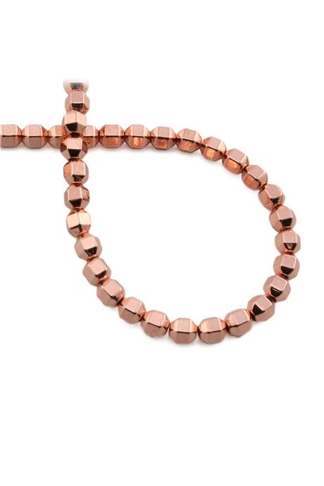 Hematit Taşı Özel Kesim Parlak Roz 6x6mm Doğal Taş Dizi