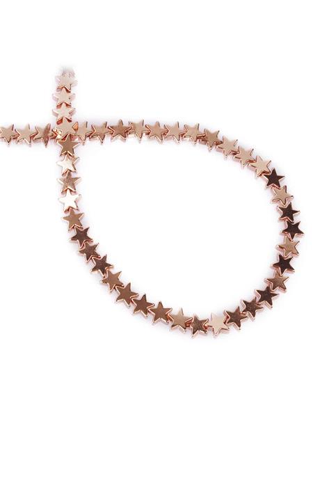 Hematite Natural Stone Shiny Rose Star Cut 7mm String Of Beads