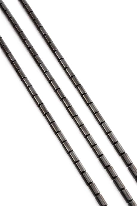 Hematite Natural Stone Shiny Black 4x6mm String Of Beads