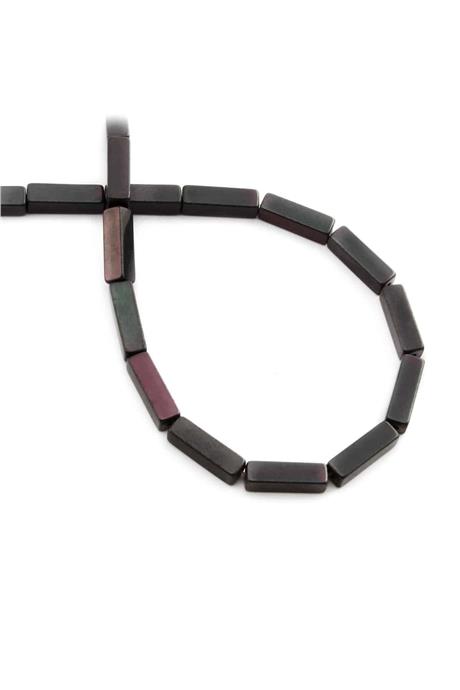 Hematite Natural Stone Shiny Black Rectangular Cut 4x13mm String Of Beads