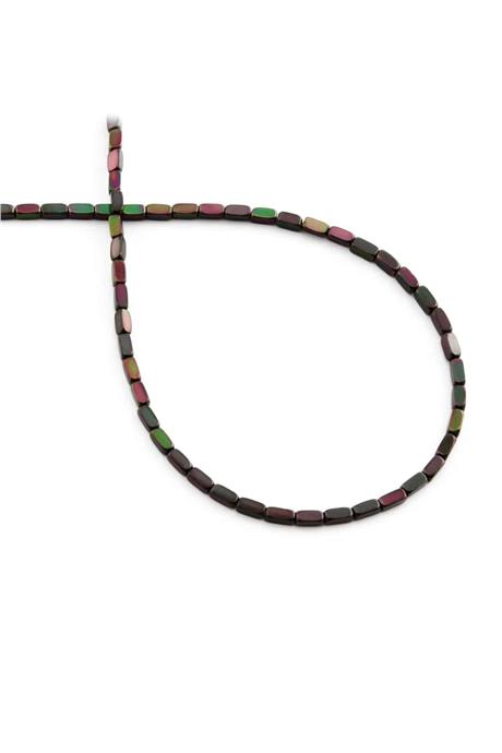 Hematite Natural Stone Shiny Black Rainbow 2x4mm String Of Beads