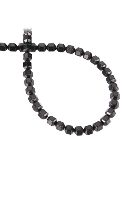 Hematite Natural Stone Shiny Black Special Cut 6x6mm String Of Beads