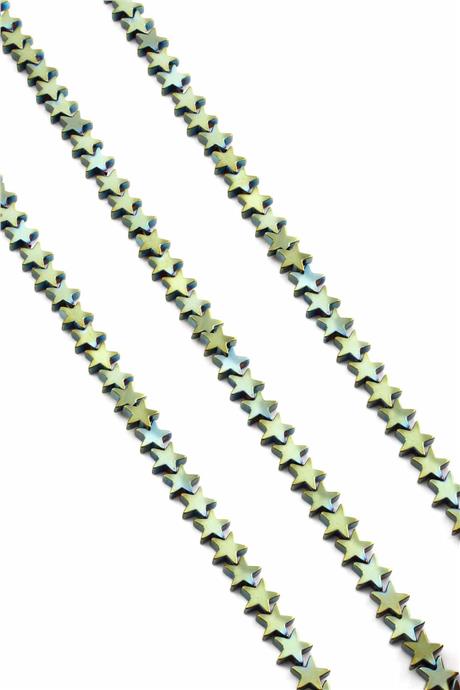Hematite Natural Stone Shiny Water Green 7mm String Of Beads