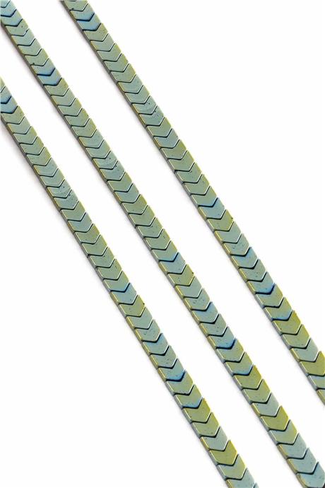 Hematite Natural Stone Shiny Green 6x3mm String Of Beads