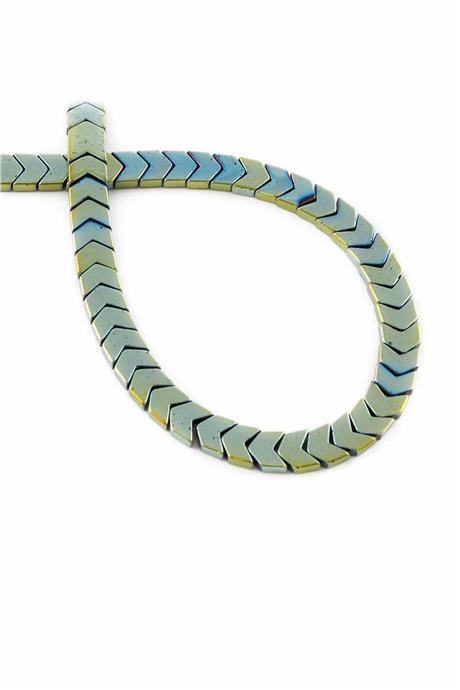 Hematite Natural Stone Shiny Green 6x3mm String Of Beads