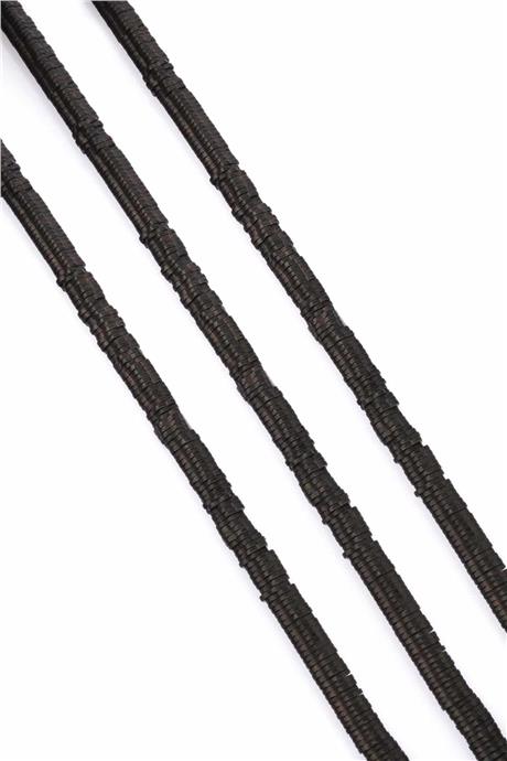 Hematite Natural Stone Black Matte Washer Cut 6x1mm String Of Beads