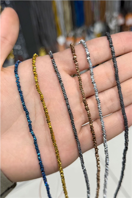 Hematit Taşı 2x1mm Rondela Kesim Doğal Taş Diziler