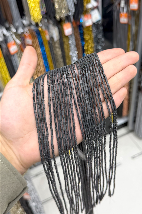 Hematit Taşı 2x1mm Rondela Kesim Doğal Taş Diziler
