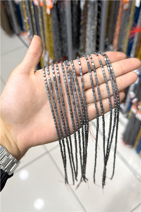 Hematit Taşı 2x4mm Dikdörtgen Kesim Doğal Taş Diziler