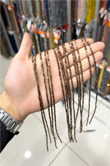 Hematit Taşı 2x4mm Dikdörtgen Kesim Doğal Taş Diziler