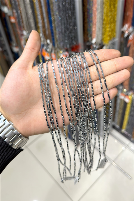Hematit Taşı 2x4mm Dikdörtgen Kesim Doğal Taş Diziler