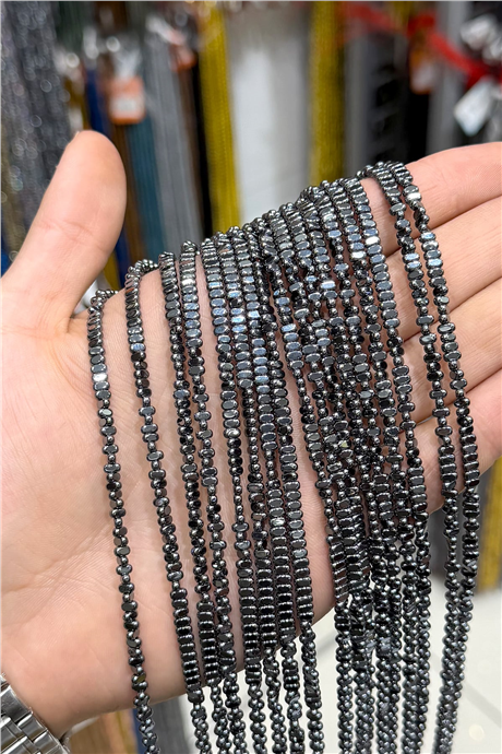 Hematit Taşı 2x4mm Yatsı Oval Kesim Doğal Taş Diziler
