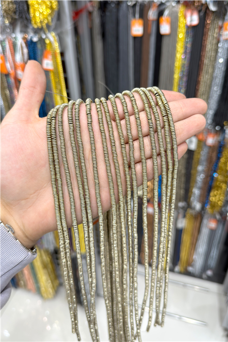Hematit Taşı 4x1mm Rondela Kesim Doğal Taş Diziler
