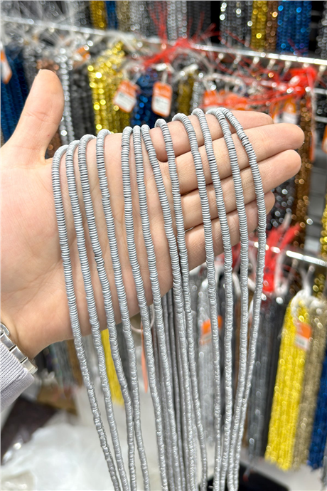 Hematit Taşı 4x1mm Rondela Kesim Doğal Taş Diziler