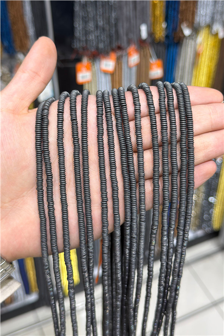 Hematit Taşı 4x1mm Rondela Kesim Doğal Taş Diziler