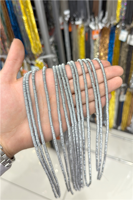 Hematit Taşı 4x1mm Rondela Kesim Doğal Taş Diziler