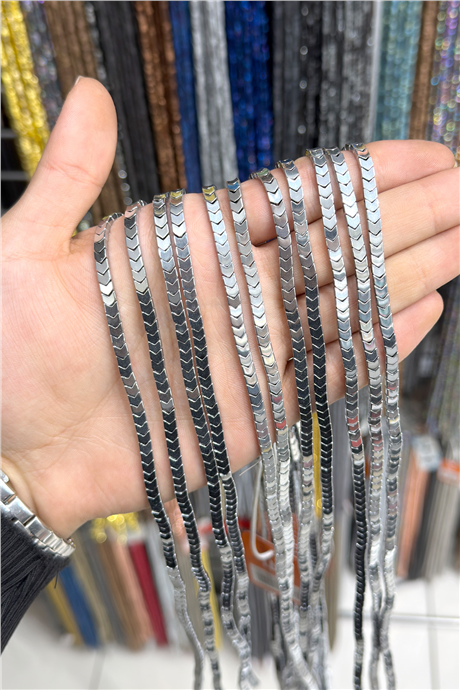 Hematit Taşı 4x2mm Çavuş Kesim Doğal Taş Diziler