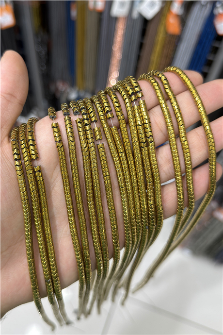Hematite Stone 4x2mm Wavy Rondelle-Cut Bead Strand