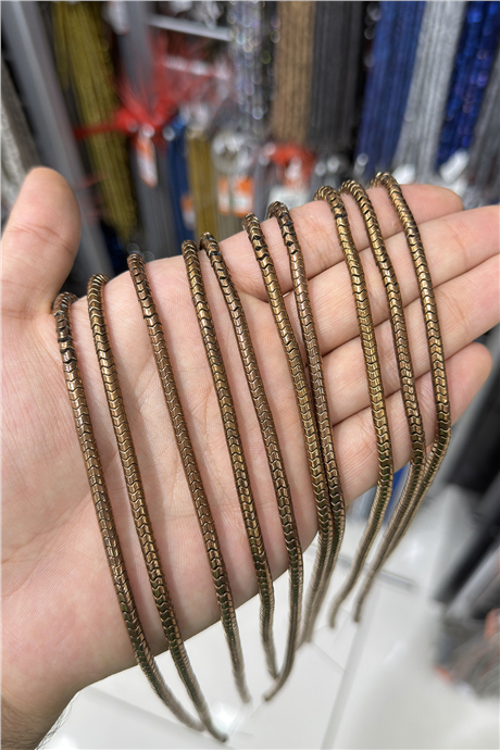 Hematite Stone 4x2mm Wavy Rondelle-Cut Bead Strand