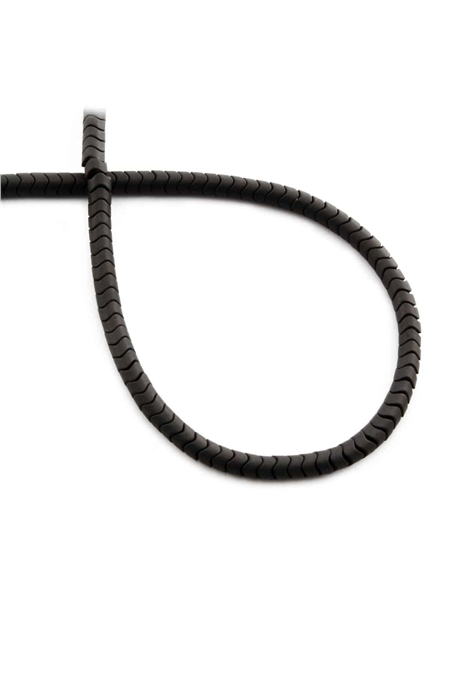 Hematite Stone 4x2mm Wavy Rondelle-Cut Bead Strand