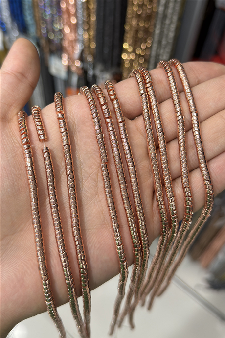 Hematite Stone 4x2mm Wavy Rondelle-Cut Bead Strand