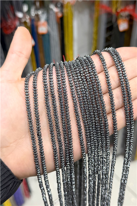Hematit Taşı 4x2mm Rondela Kesim Doğal Taş Diziler
