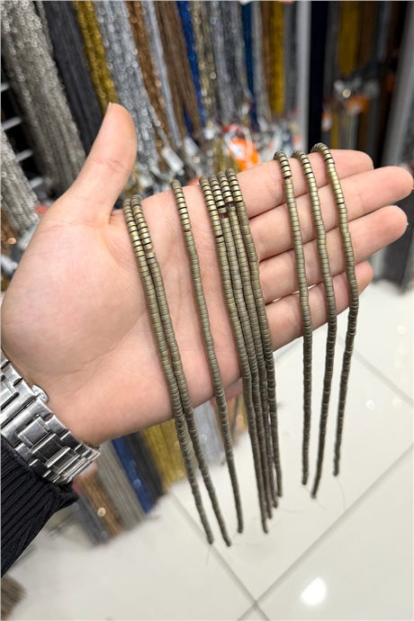 Hematite Stone 4x2mm Rondelle-Cut Bead Strand