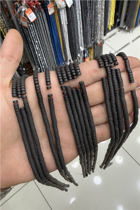 Hematite Stone 4x2mm Rondelle-Cut Bead Strand