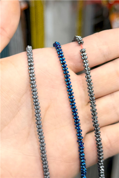 Hematit Taşı 4x2mm Rondela Kesim Doğal Taş Diziler